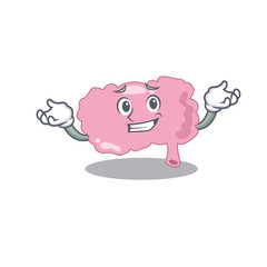 A cute picture of grinning brain caricature character