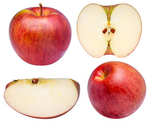 Red apples isolated on white background, Fresh red apple isolated on white With clipping path.