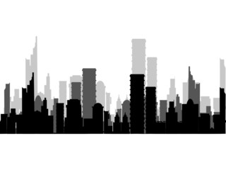 Fototapeta na wymiar City silhouette on a transparent background.symbol.Illustration