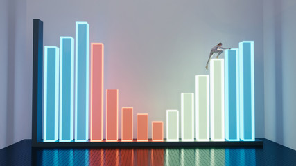 Office Worker Presentation Bar Graph