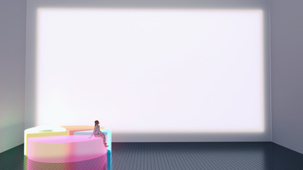 Office Worker Presentation Pie Chart