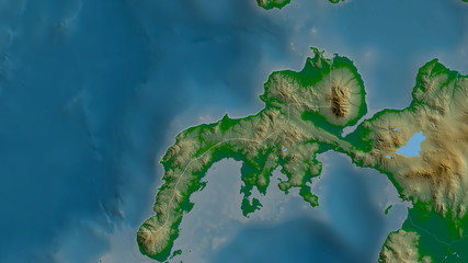Zamboanga del Norte, Philippines - outlined. Physical
