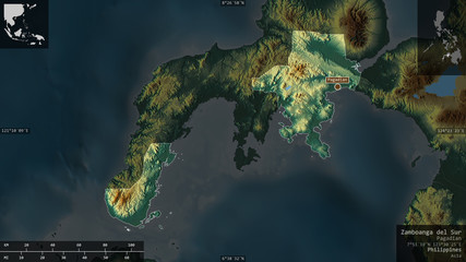 Zamboanga del Sur, Philippines - composition. Relief