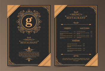 Menu Layout with Ornamental Elements.	