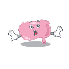 Brain mascot design concept having a surprised gesture