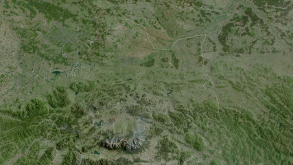 Lesser Poland, Poland - outlined. Satellite