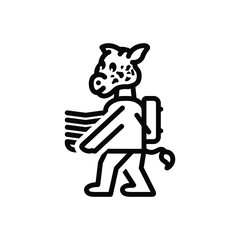 Black line icon for giraffe carries