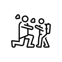 Black line icon for parent love