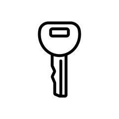 plain metal key icon vector. plain metal key sign. isolated contour symbol illustration