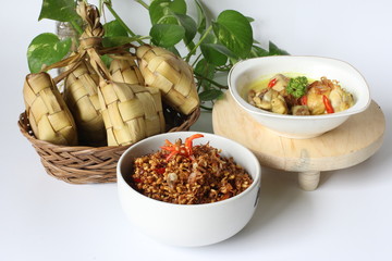 chicken typical opor indonesia isolated on background