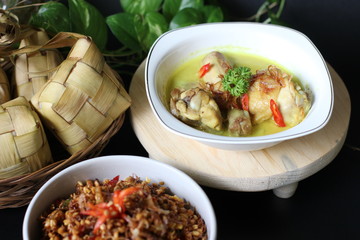 chicken typical opor indonesia isolated on background