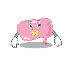 Brain cartoon character style having strange silent face