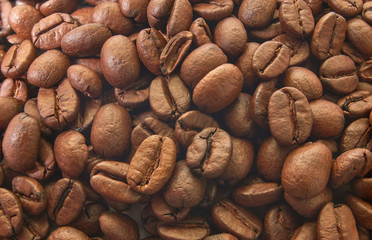 Roasted coffee beans with background