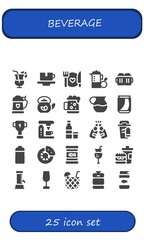 beverage icon set