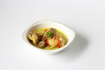 chicken typical opor indonesia isolated on background
