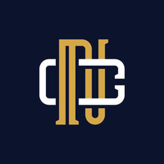 Initial Letter NC CN Monogram Logo Design