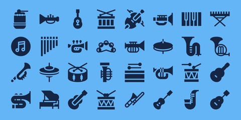 Modern Simple Set of jazz Vector filled Icons