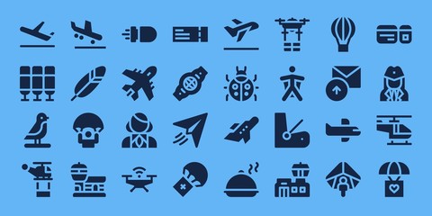 Modern Simple Set of flight Vector filled Icons