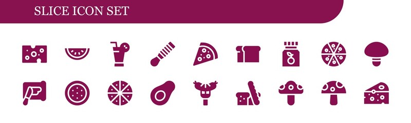 Modern Simple Set of slice Vector filled Icons