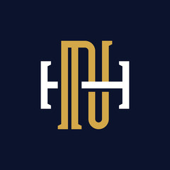 Initial Letter NH HN Monogram Logo Design