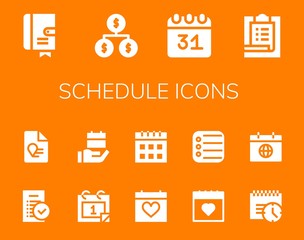 schedule icon set