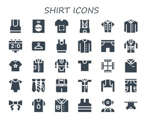 Modern Simple Set of shirt Vector filled Icons