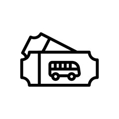 bus tickets icon vector. bus tickets sign. isolated contour symbol illustration