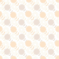 Illustration of a cute flower pattern on a white background