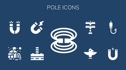 Modern Simple Set of pole Vector filled Icons