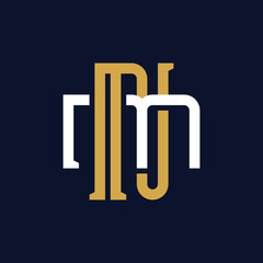Initial Letter NM MN Monogram Logo Design