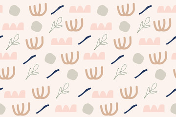 Seamless Abstract Pattern Organic Symbols