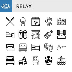 relax simple icons set
