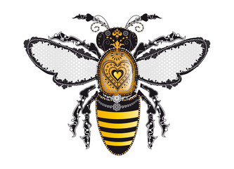 filigrane ornamental verzierte Biene