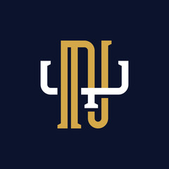 Initial Letter NY YN Monogram Logo Design
