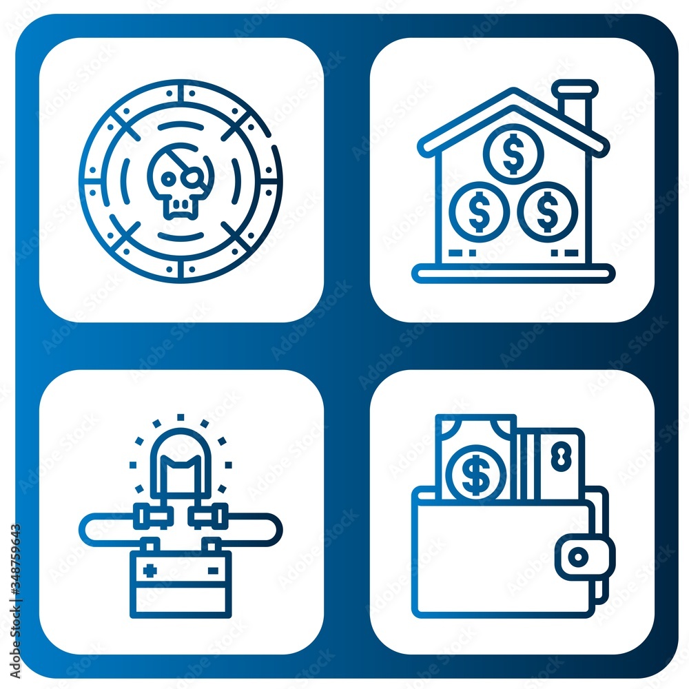 Poster saving simple icons set