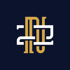 Fototapeta premium Initial Letter NZ ZN Monogram Logo Design