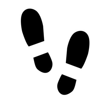 human shoe footprint icon on white background. flat style. foot prints icon for your web site design, logo, app, UI. human bare walk footprints shoes symbol. shoe print sign.