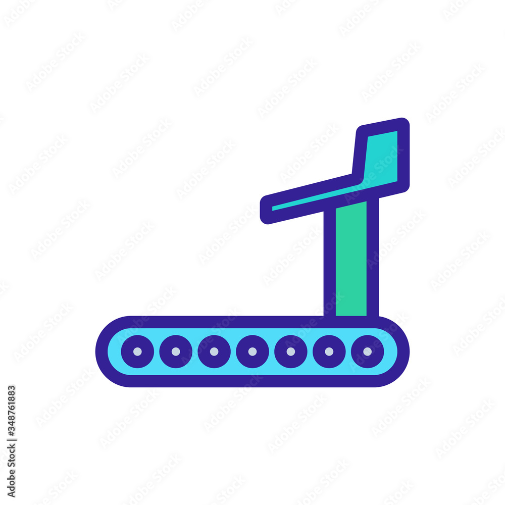 Poster treadmill with magnetic load mechanism icon vector. treadmill with magnetic load mechanism sign. col