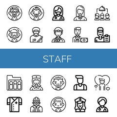 staff simple icons set