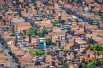 Medellín, Antioquia / Colombia. February 25, 2018. Poor neighborhood of Medellin