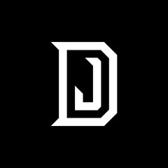 DJ JD Logo design line art vector illustration