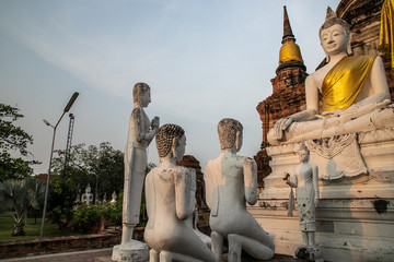 Fototapeta na wymiar Wat Yai Chai Mongkhon, a Buddhist temple of archaeological park, Ayutthaya, Thailand