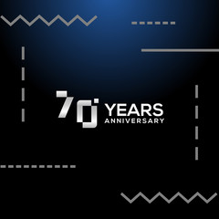 70 Years Anniversary White Number Vector Design