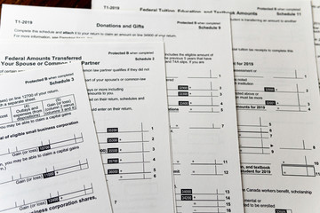 Canada Revenue Agency Set of new 2019 Tax Forms