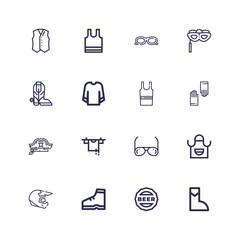 Editable 16 wear icons for web and mobile