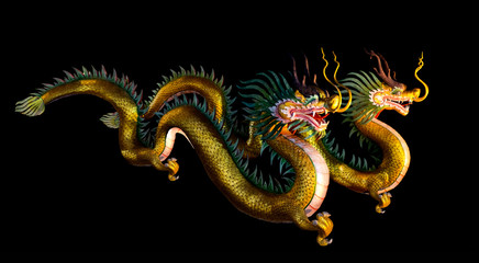Fototapeta premium Golden Chinese Dragon