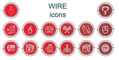 Editable 14 wire icons for web and mobile