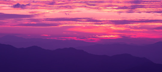 Fototapeta na wymiar The Mountain at The Sunrise