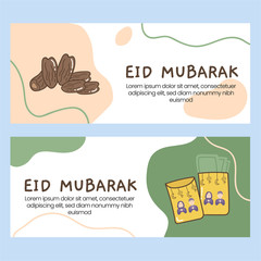 Hand drawn eid al fitr ramadan banners template2