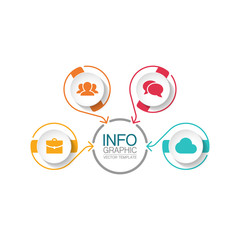 Vector iInfographic template for business, presentations, web design, 4 options.